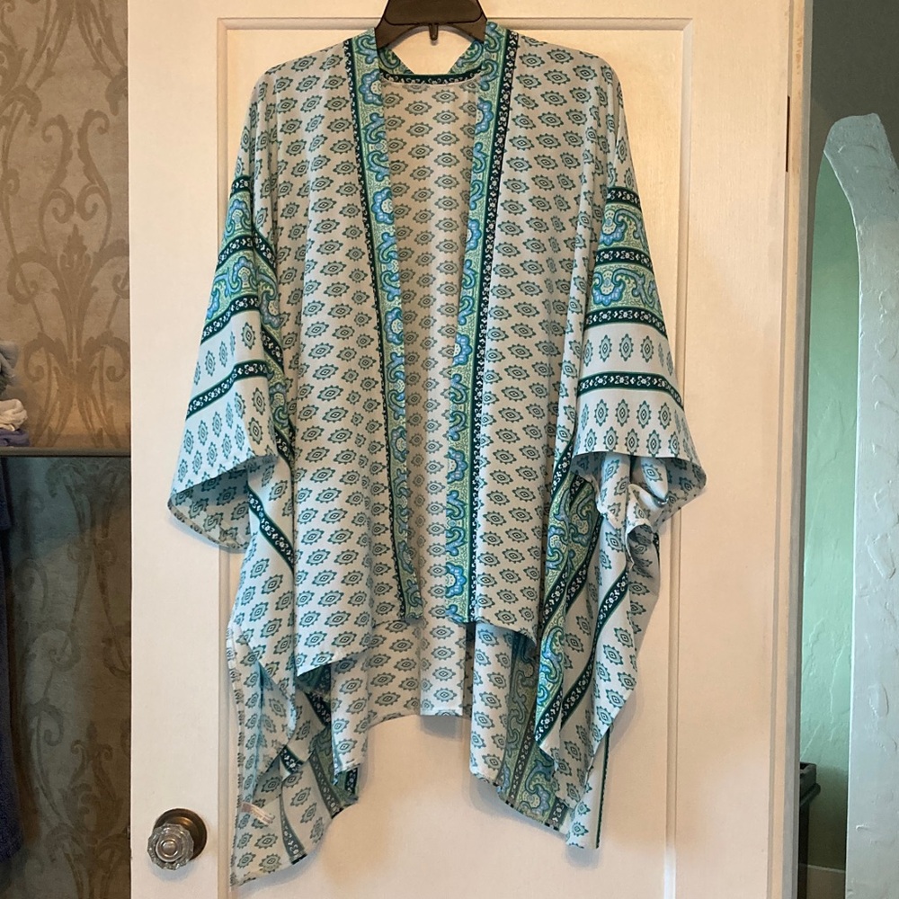 Blue and Green Patterned Kimono